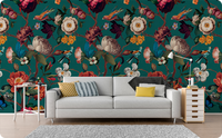 Floral Blue Roy Wallpaper Mural