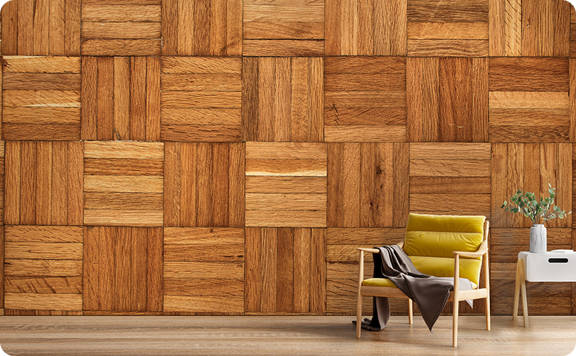 Wood Grid Rustic Wallpaper Mural