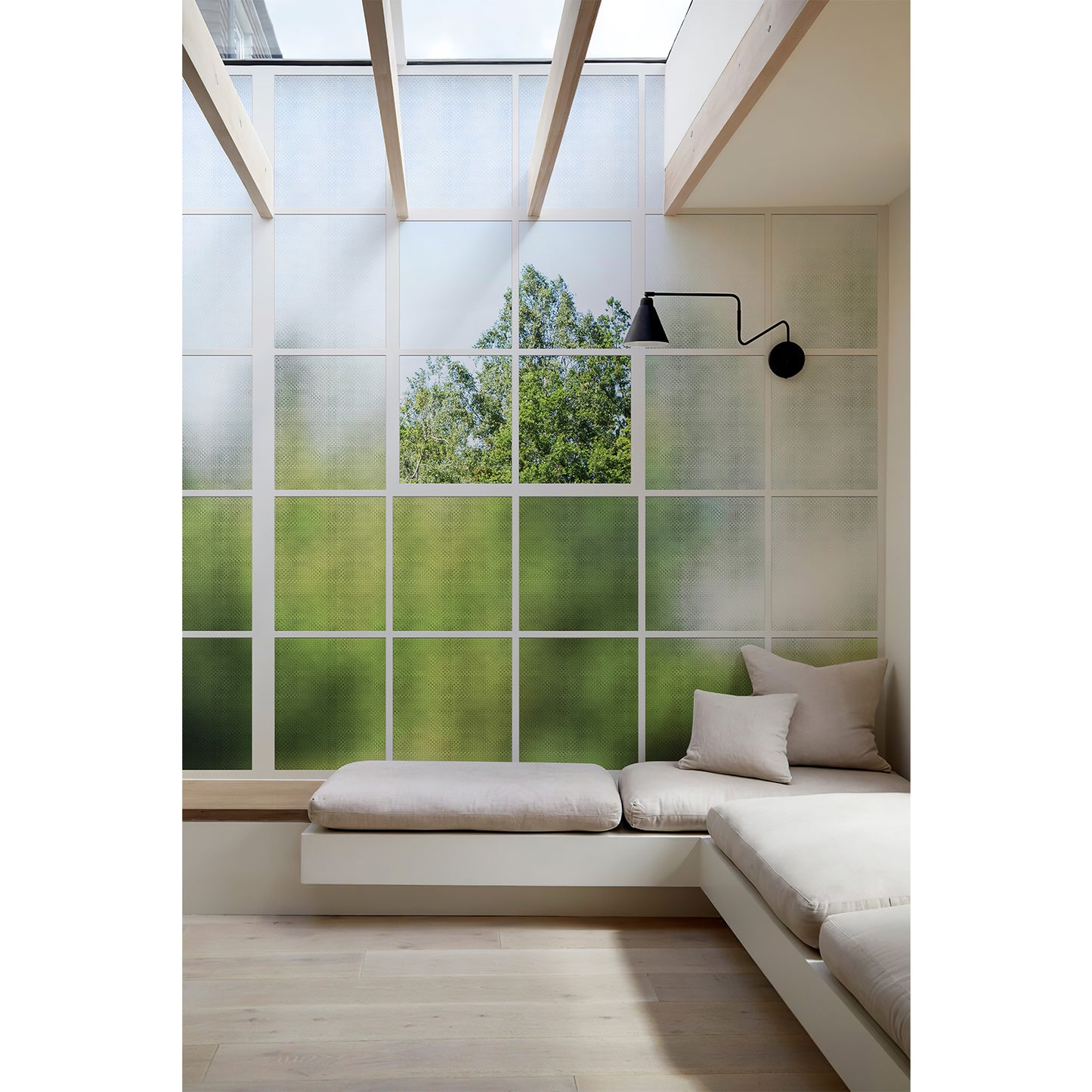 Window View Greenprint White Wallpaper Mural