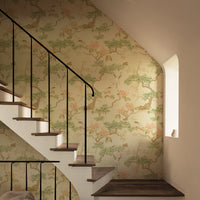 Chinoiserie Pine Crane Wallpaper Mural