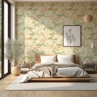 Chinoiserie Pine Crane Wallpaper Mural