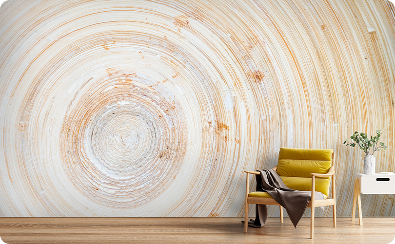 Wood Annual Rings Textured Wallpaper Mural