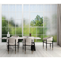 Window View Greenprint White Wallpaper Mural