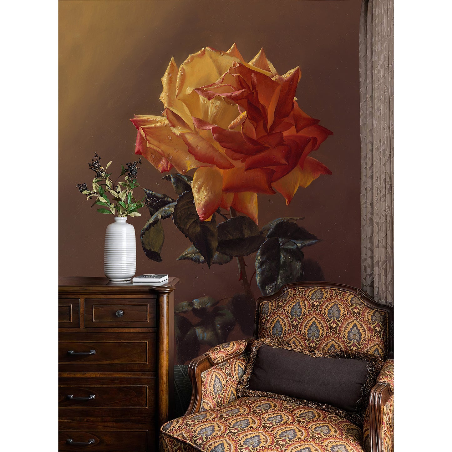 Floral Lonely Floral Wallpaper Mural