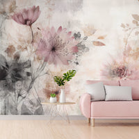 Floral Pink Wallpaper Mural