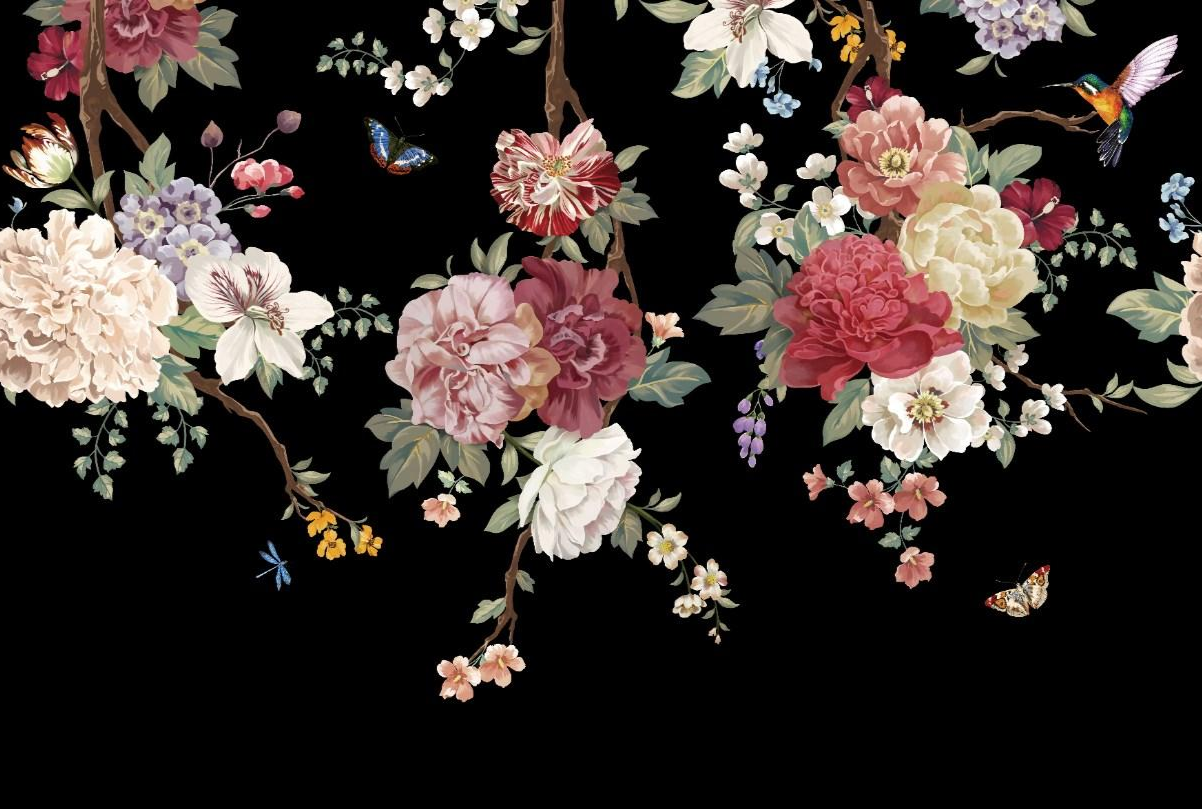 Floral Good Virtuous Wallpaper Mural