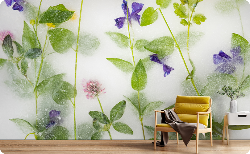 Floral Ice Flower Wallpaper Mural