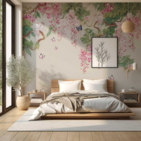 Chinoiserie Flower in Mist Wallpaper Mural