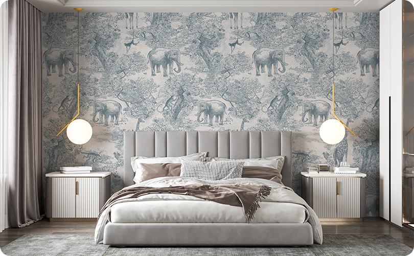 Vintage Forest Jungle Elephant Wallpaper Mural