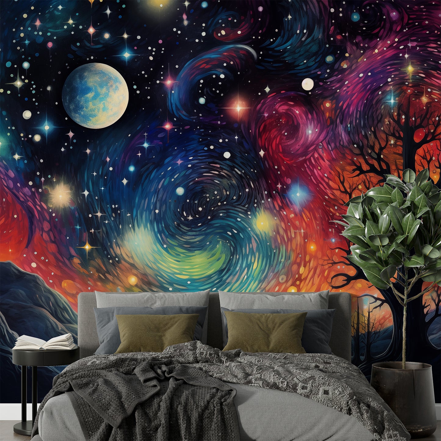 Abstract Van Gogh Time Wallpaper Mural