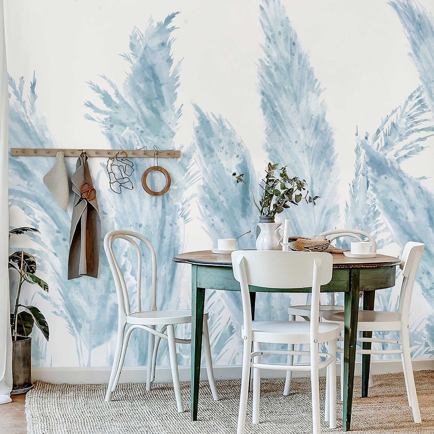 Forest Blue Feather Wallpaper Mural