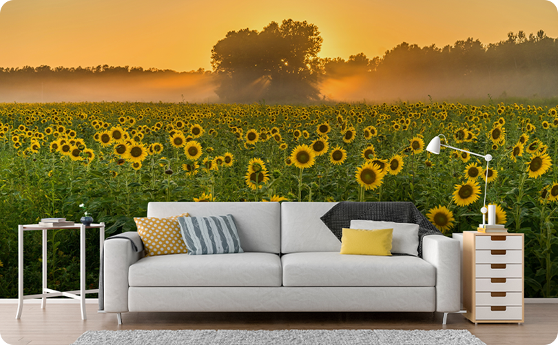 Floral Sunflower Wallpaper Mural