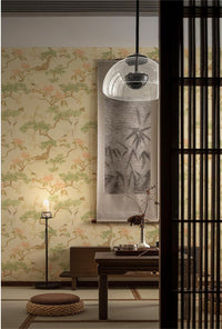 Chinoiserie Pine Crane Wallpaper Mural