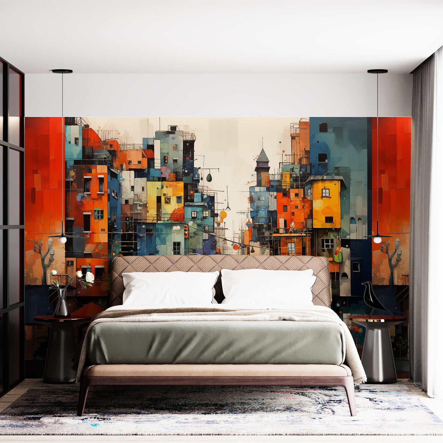 Abstract Modern City Wallpaper Mural