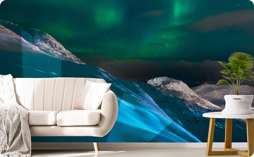 Nature Aurora Green Wallpaper Mural