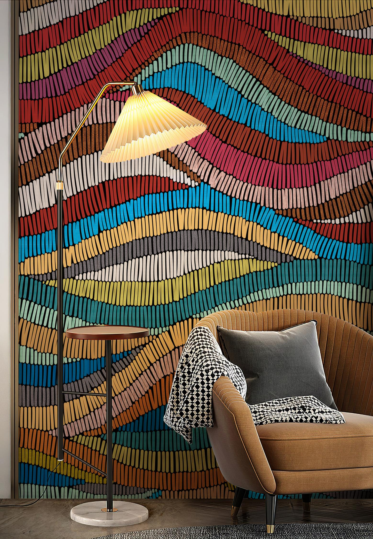 Abstract Tides Multi-Colored Wallpaper Mural