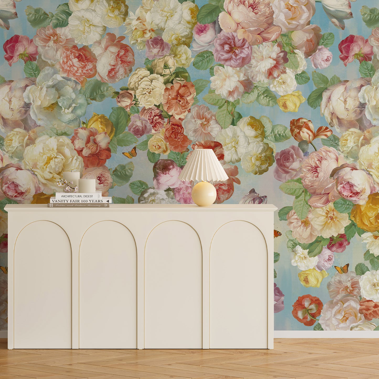 Floral Love Salute Wallpaper Mural