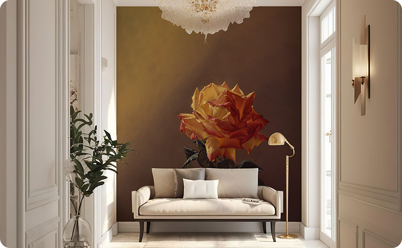 Floral Lonely Floral Wallpaper Mural