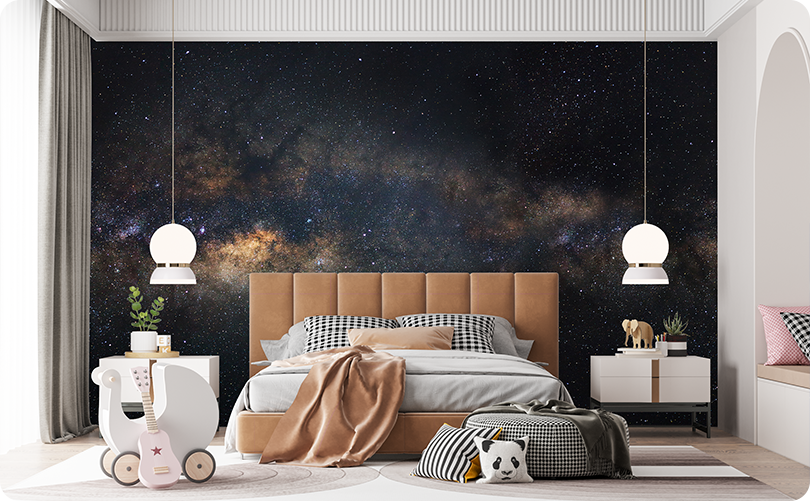 Space & Galaxy Black Wallpaper Mural