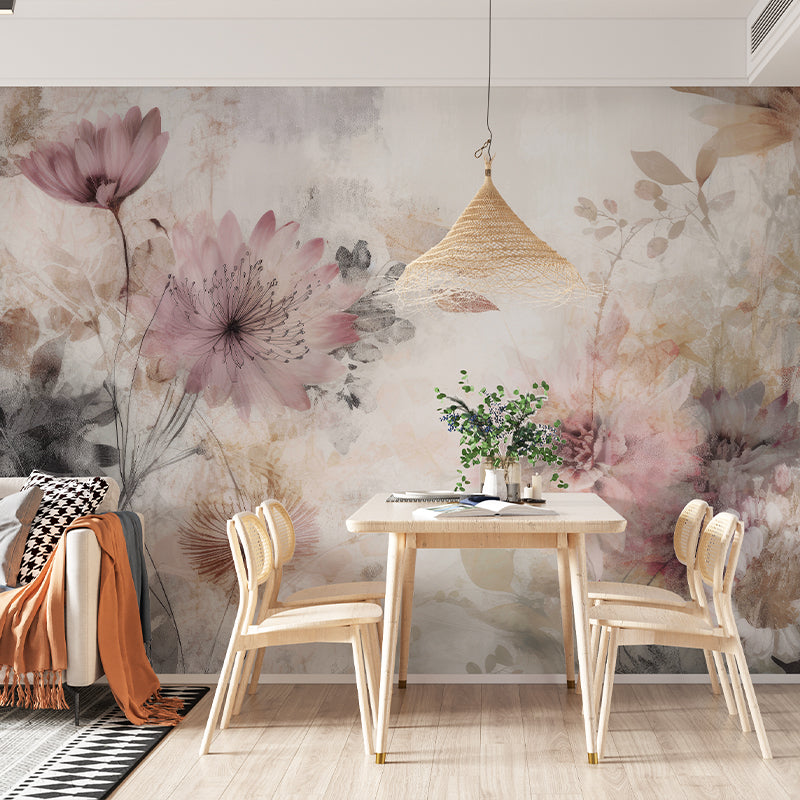 Floral Pink Wallpaper Mural