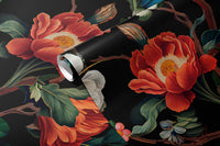 Floral Black Wallpaper Mural