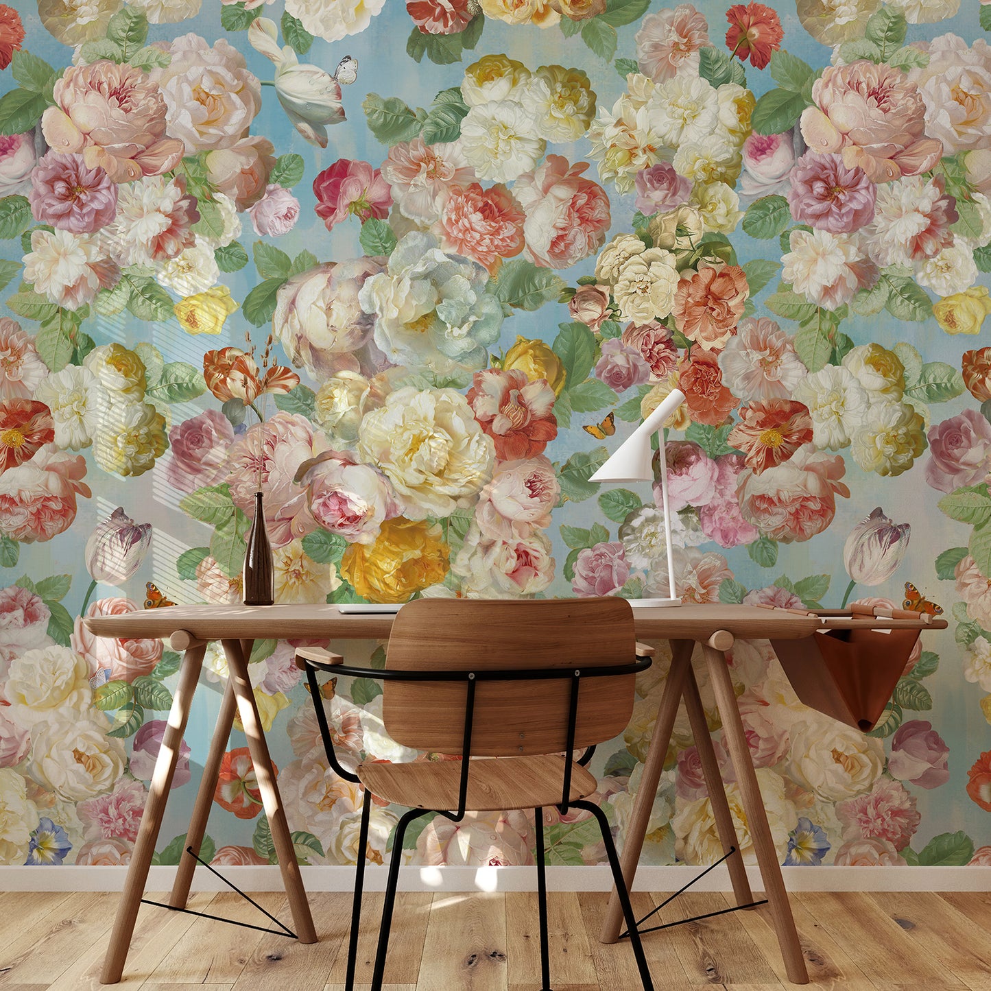 Floral Love Salute Wallpaper Mural