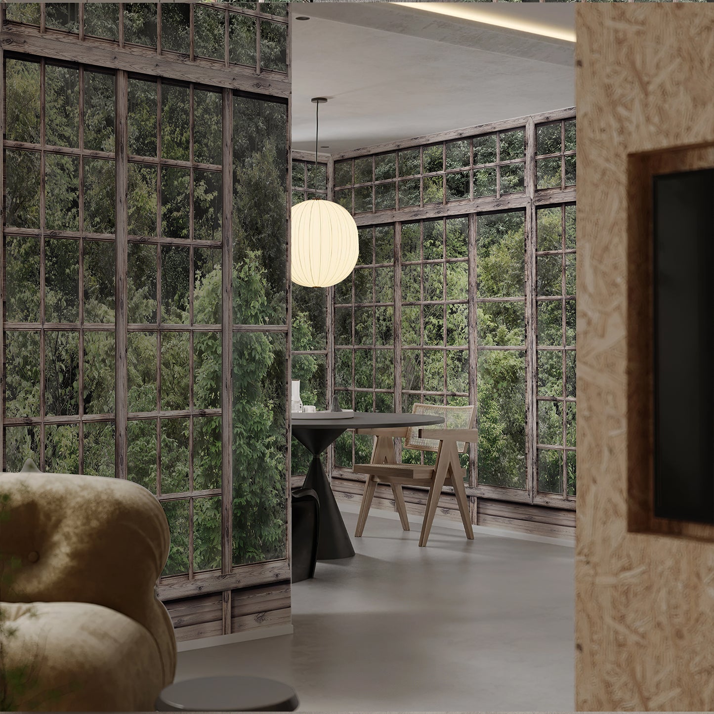 Window View Retro Wallpaper Mural