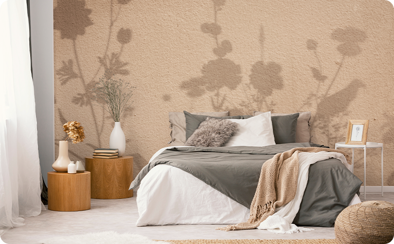 Floral Shadow Flowers Wallpaper Mural