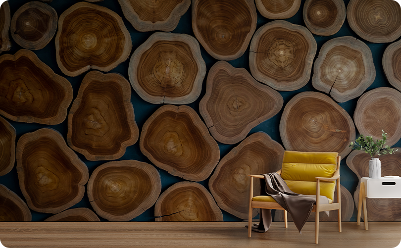 Wood Annual Rings Wallpaper Mural