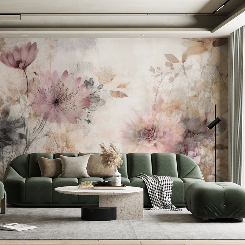 Floral Pink Wallpaper Mural