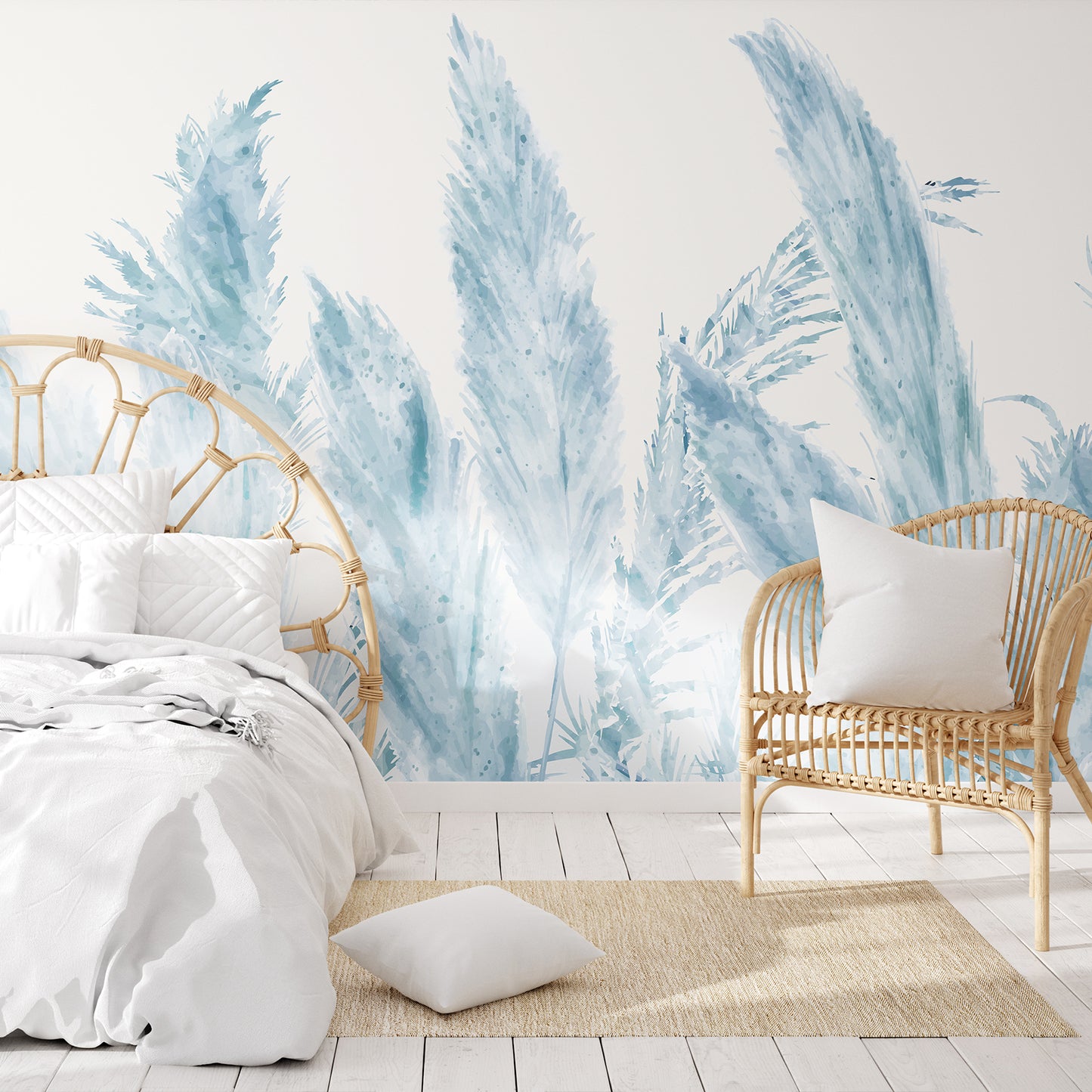 Forest Blue Feather Wallpaper Mural