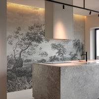 Vintage Susuno Jungle Gray Wallpaper Mural