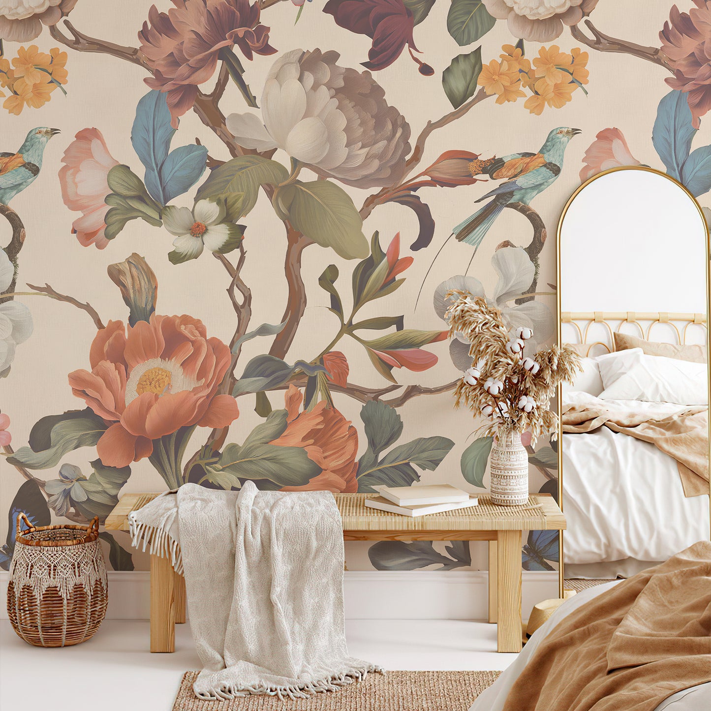 Floral Yellow Roy Wallpaper Mural