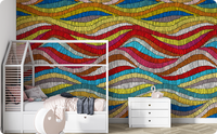 Abstract Tides Multi-Colored Wallpaper Mural