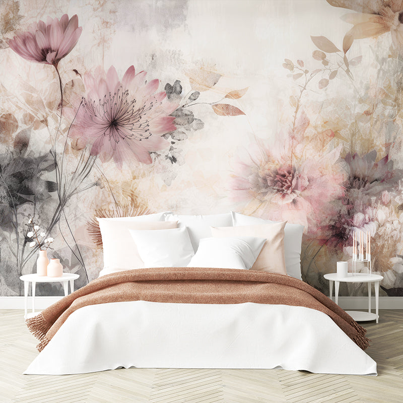 Floral Pink Wallpaper Mural