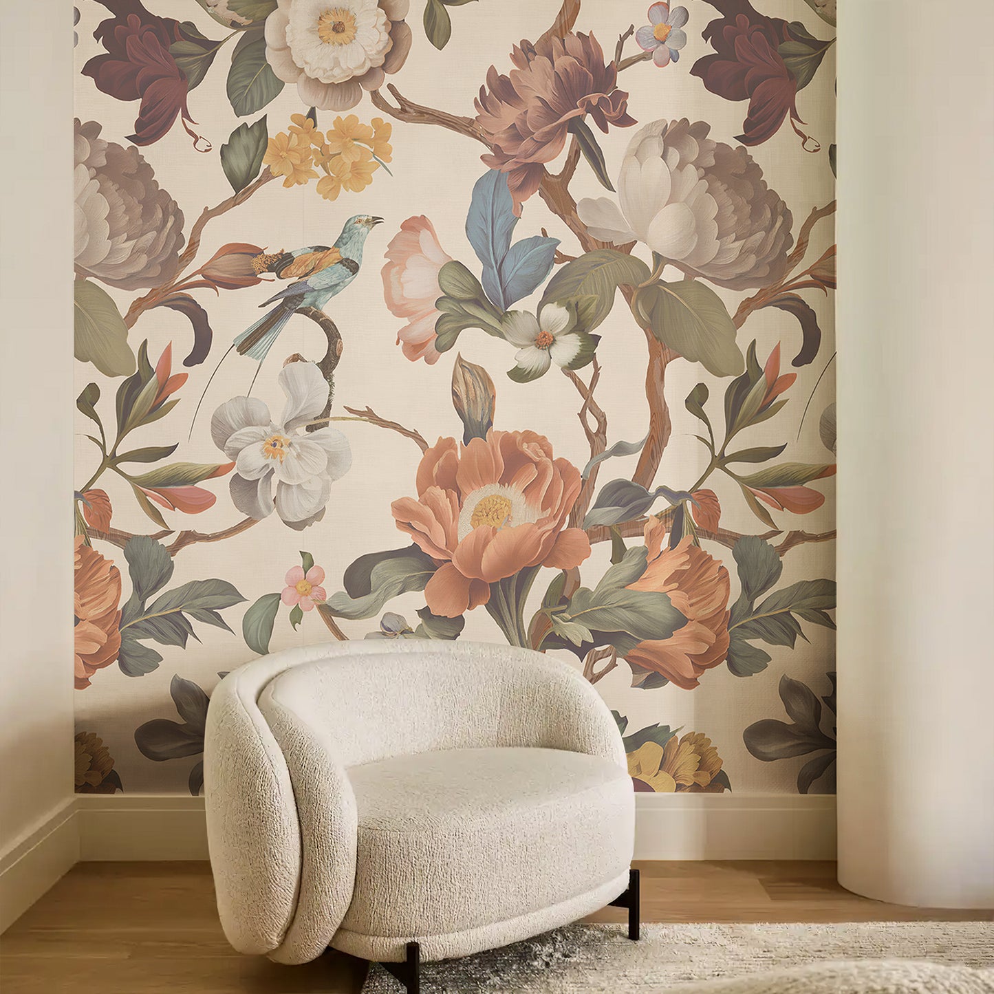 Floral Yellow Roy Wallpaper Mural