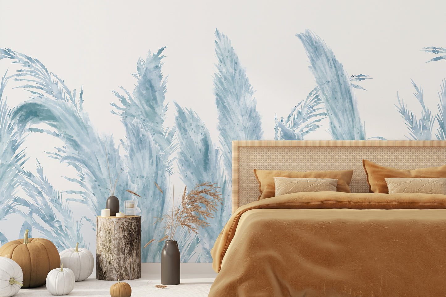 Forest Blue Feather Wallpaper Mural