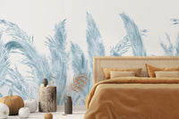 Forest Blue Feather Wallpaper Mural