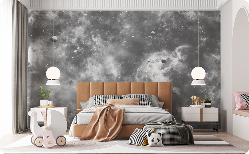 Space & Galaxy Sea of Stars Gray Wallpaper Mural