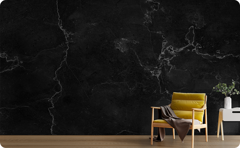 Marble Black Obsidian Wallpaper Mural