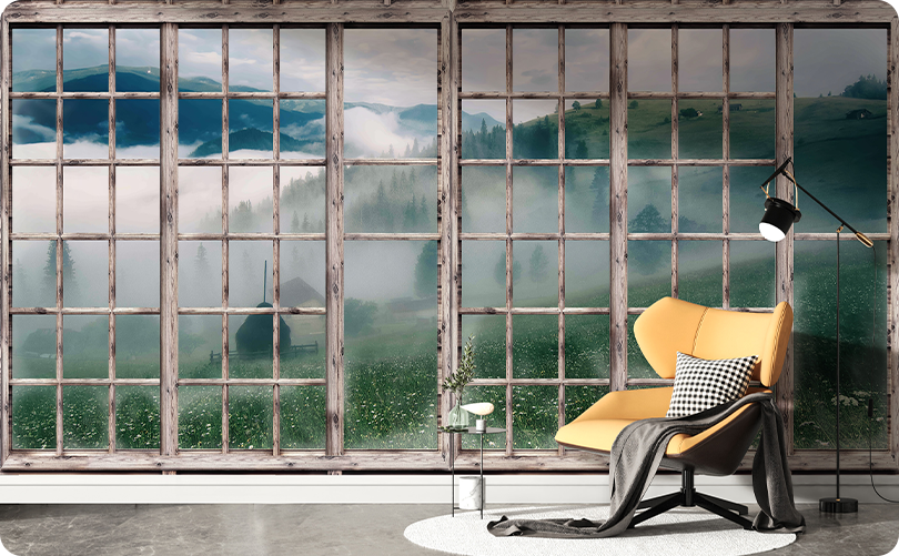 Window View Warm Outside Wallpaper Mural