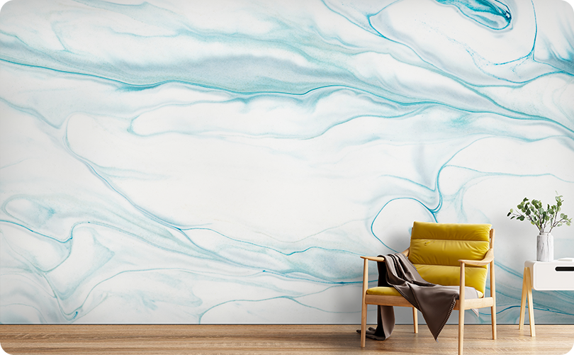 Marble Blue White Wallpaper Mural