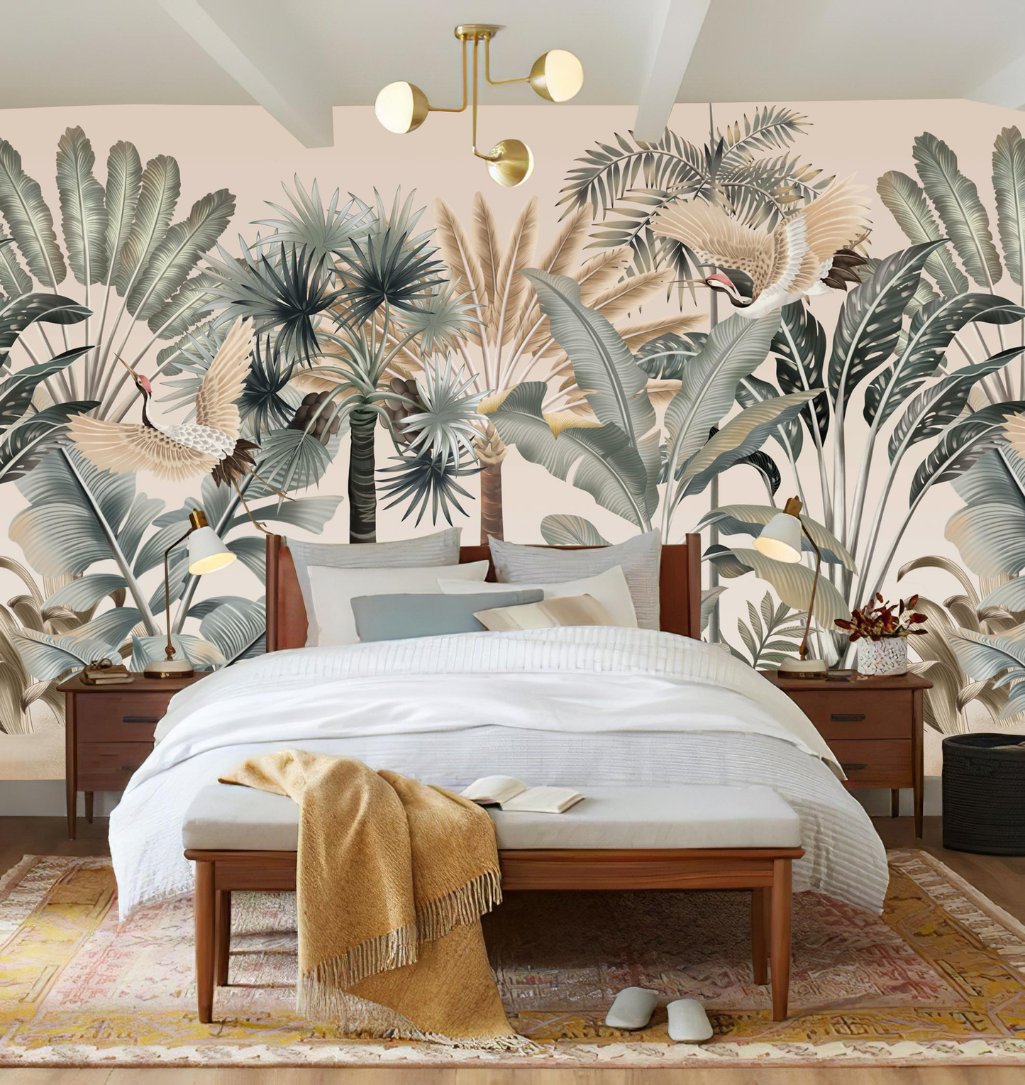 Forest Crane Thicket Wallpaper Mural