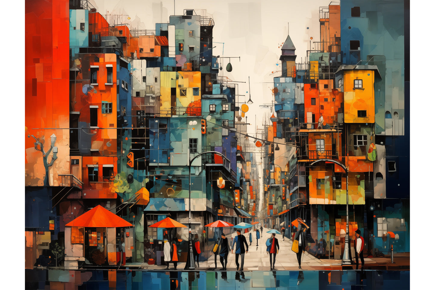 Abstract Modern City Wallpaper Mural