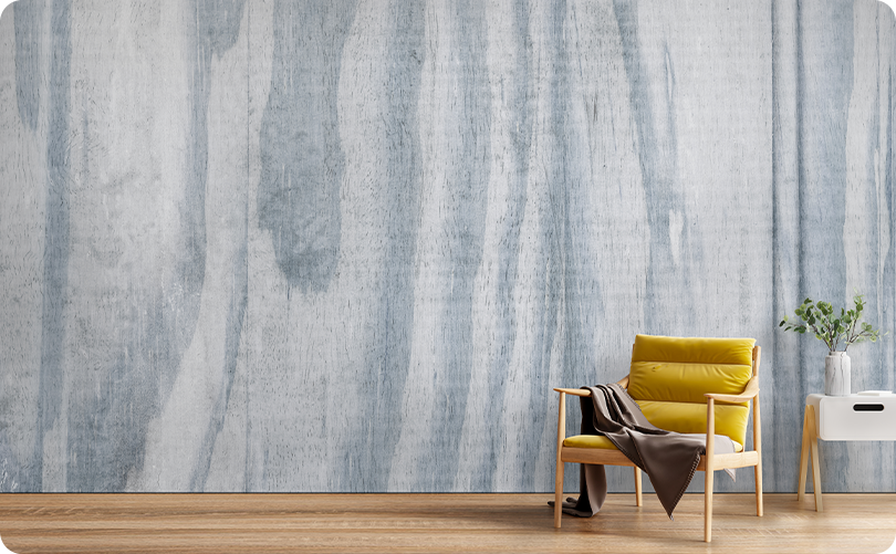 Wood Blue Wallpaper Mural