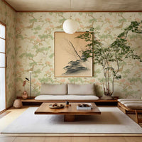 Chinoiserie Pine Crane Wallpaper Mural