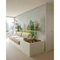 Window View Greenprint White Wallpaper Mural