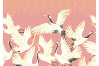 Chinoiserie Crane Mural Pink Wallpaper Mural