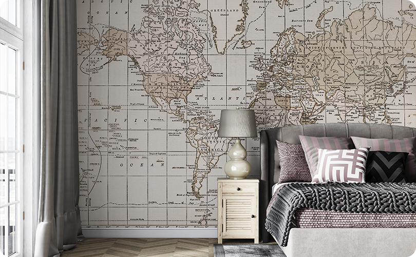 Map Vintage Wallpaper Mural