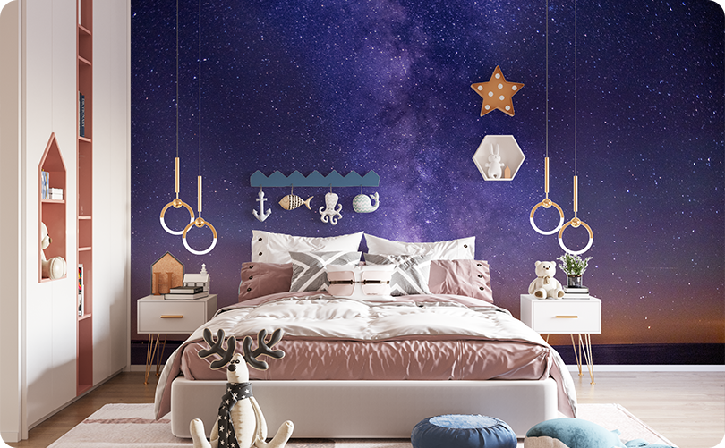 Space & Galaxy Purple Wallpaper Mural